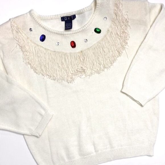 Vintage 1980’s Fringe Jewel Western Sweater - Picture 2 of 5